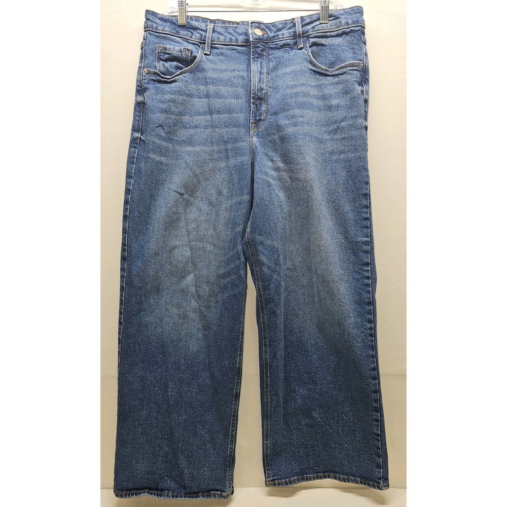Old‎ Navy Wide Leg Womens 16 Extra High Rise Medium Wash Blue Stretch Denim